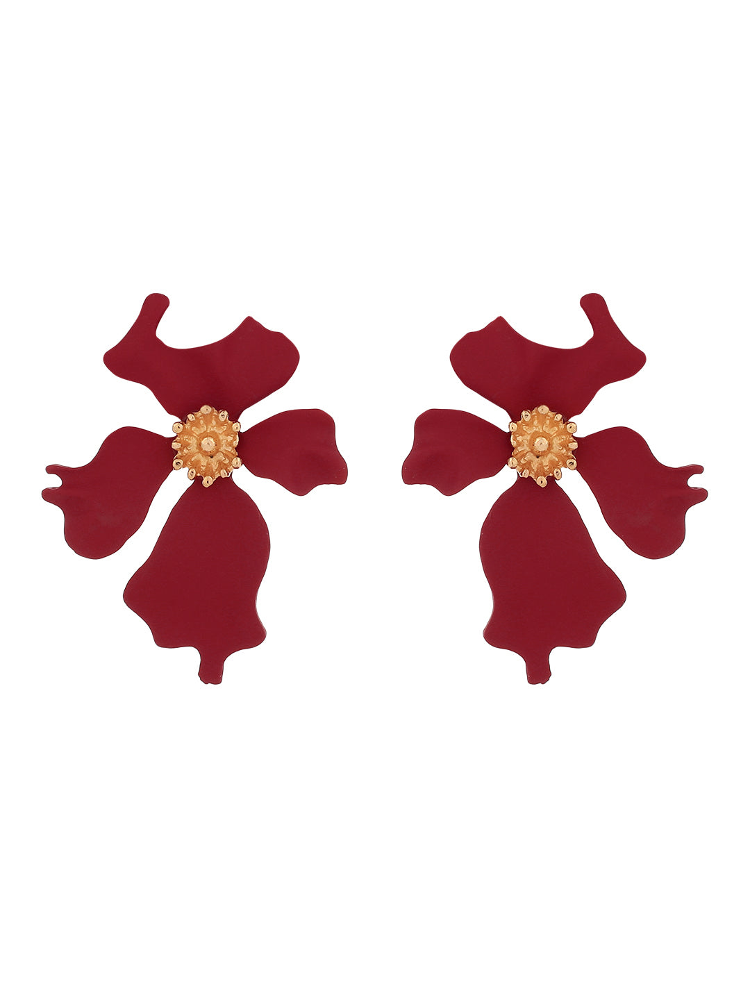 Lia Flower Stud Earrings-Statement enameled Flower Earrings for Women