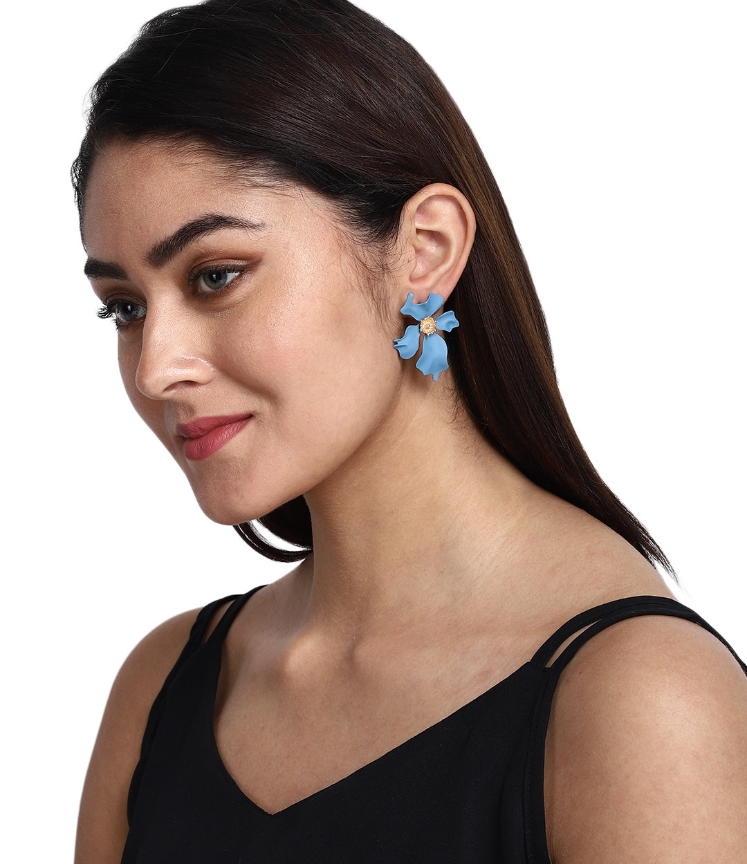Lia Flower Stud Earrings-Statement enameled Flower Earrings for Women