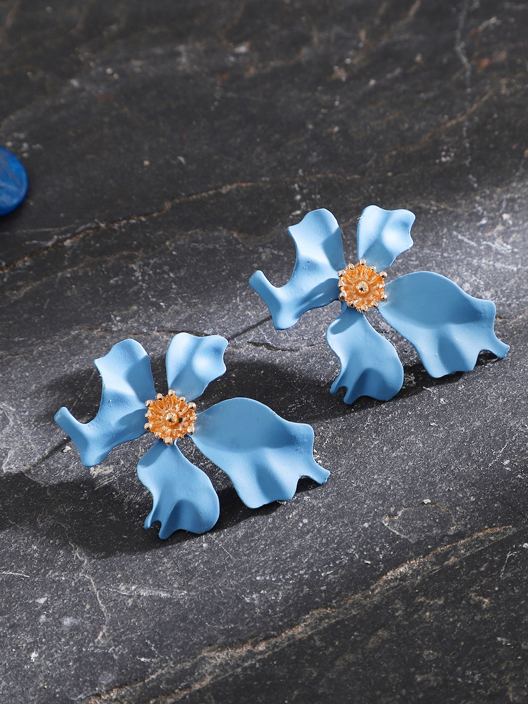 Lia Flower Stud Earrings-Statement enameled Flower Earrings for Women