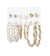 Ani Studs And Hoops Combo- Crunchy Fashion Gold- Toned Classic Studs Hoop Earrings COmbo- Pack of 6