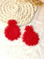 Misha Earrings- Red/Gold Round Bohemian Handmade Drop Earrings