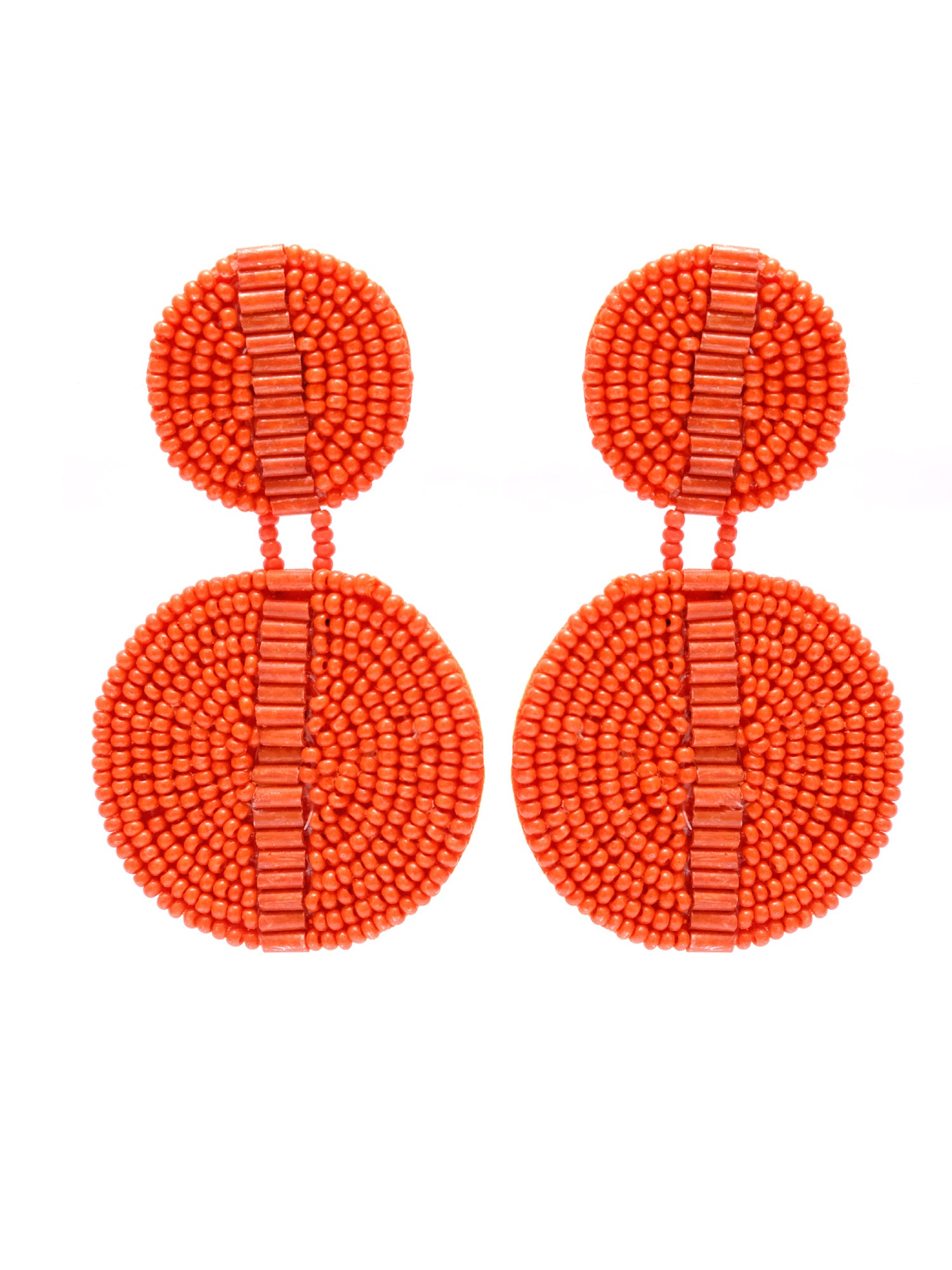 Artisanal Boho Chic Pink Beaded Round Earrings for Fashion Forward Females