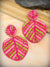Boho Beaded Leaf Shape Multicolor Drop Earrings CFE1625    N