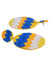 Boho Beaded Oval Shape ZikZak Multicolor Drop Earrings CFE1628