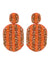 Boho Beaded Oval Shape Orange- Multicolor Drop Earrings CFE1629