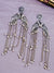 Oxidized German Silver Bird Shape Multi long Chains With White Pearl Earring CFE1637