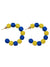 Crunchy Fashion Designer Gold-Plated Yellow& Blue Handmade Thread Balls Hoop Earrings CFE1667