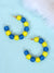 Crunchy Fashion Designer Gold-Plated Yellow& Blue Handmade Thread Balls Hoop Earrings CFE1667