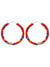 Lia Hoop Earrings- Handmade Red Beaded Hoop Earrings