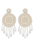 Crunchy Fashion White Beaded contemporary Dangler Earrings CFE1677