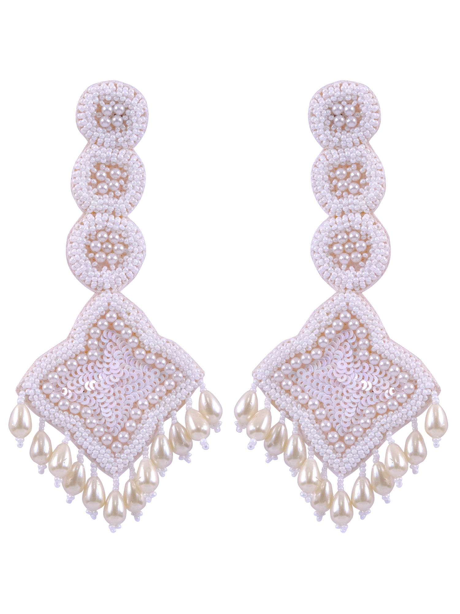 Chic Handcrafted Black and White Beaded Dangle Earrings for Women and Girls