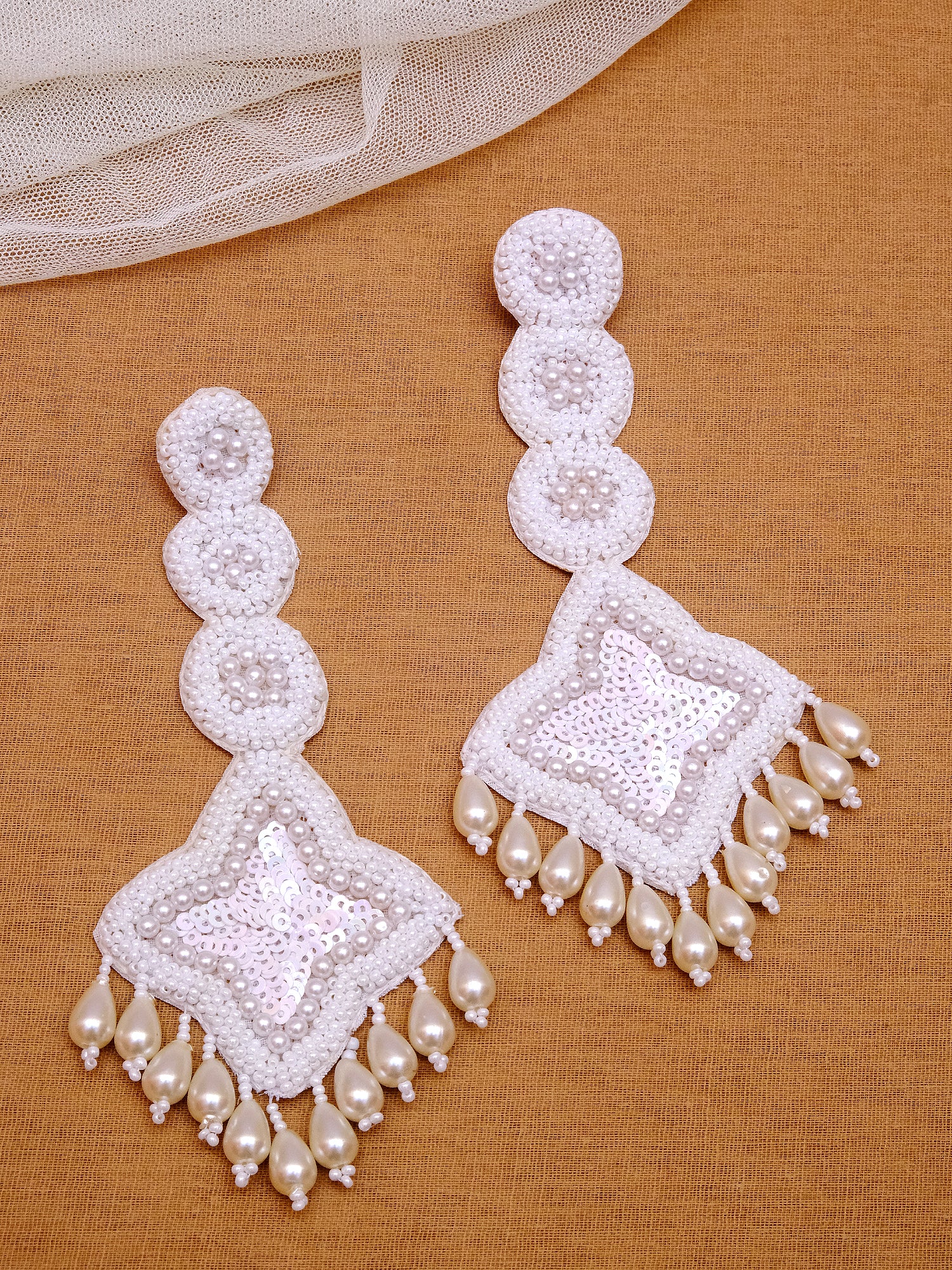 Chic Handcrafted Black and White Beaded Dangle Earrings for Women and Girls