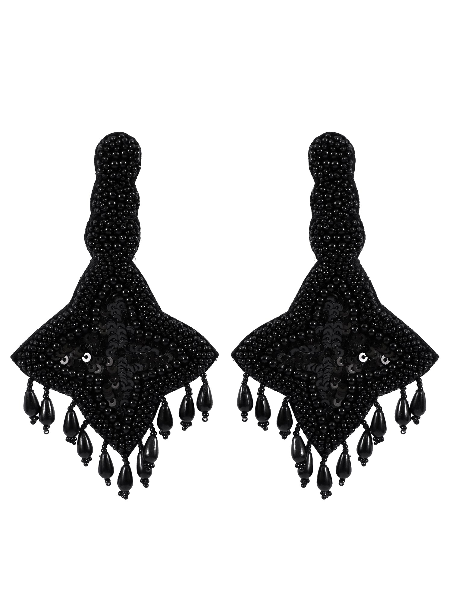 Elegant Boho Handmade White Stylish Dangler Earrings with Pearls, Designer Wedding Accessories