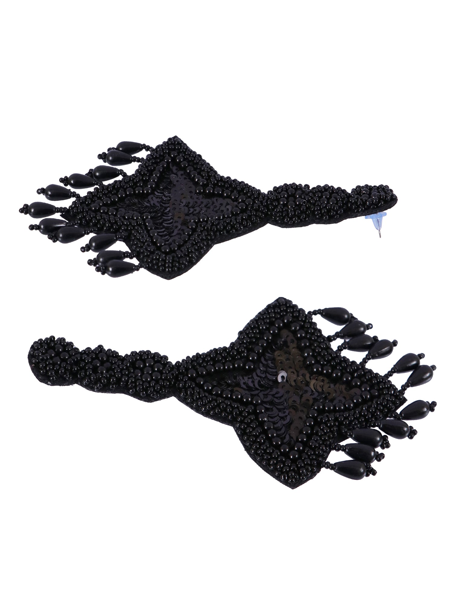 Chic Handcrafted Black and White Beaded Dangle Earrings for Women and Girls