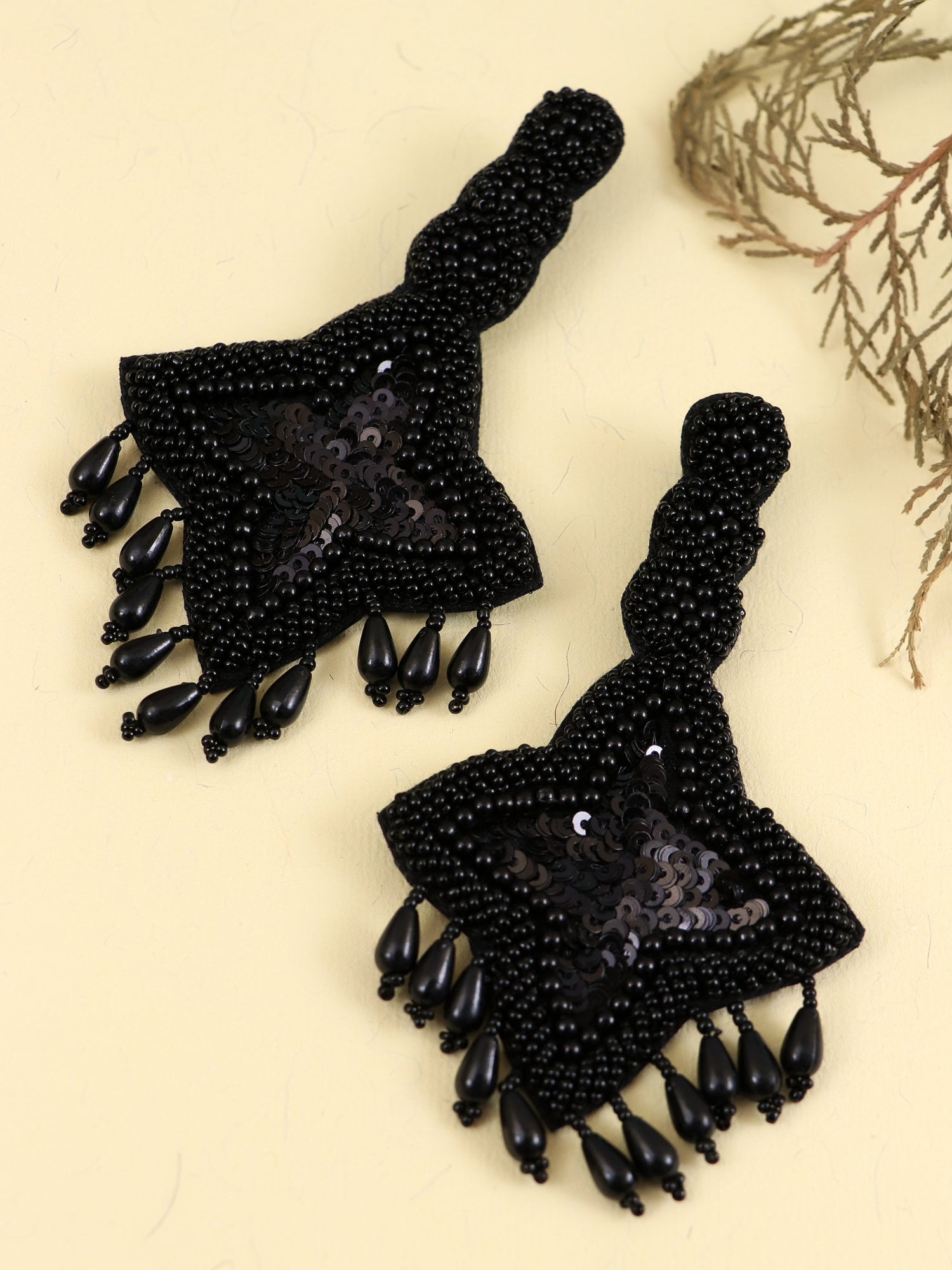 Chic Handcrafted Black and White Beaded Dangle Earrings for Women and Girls