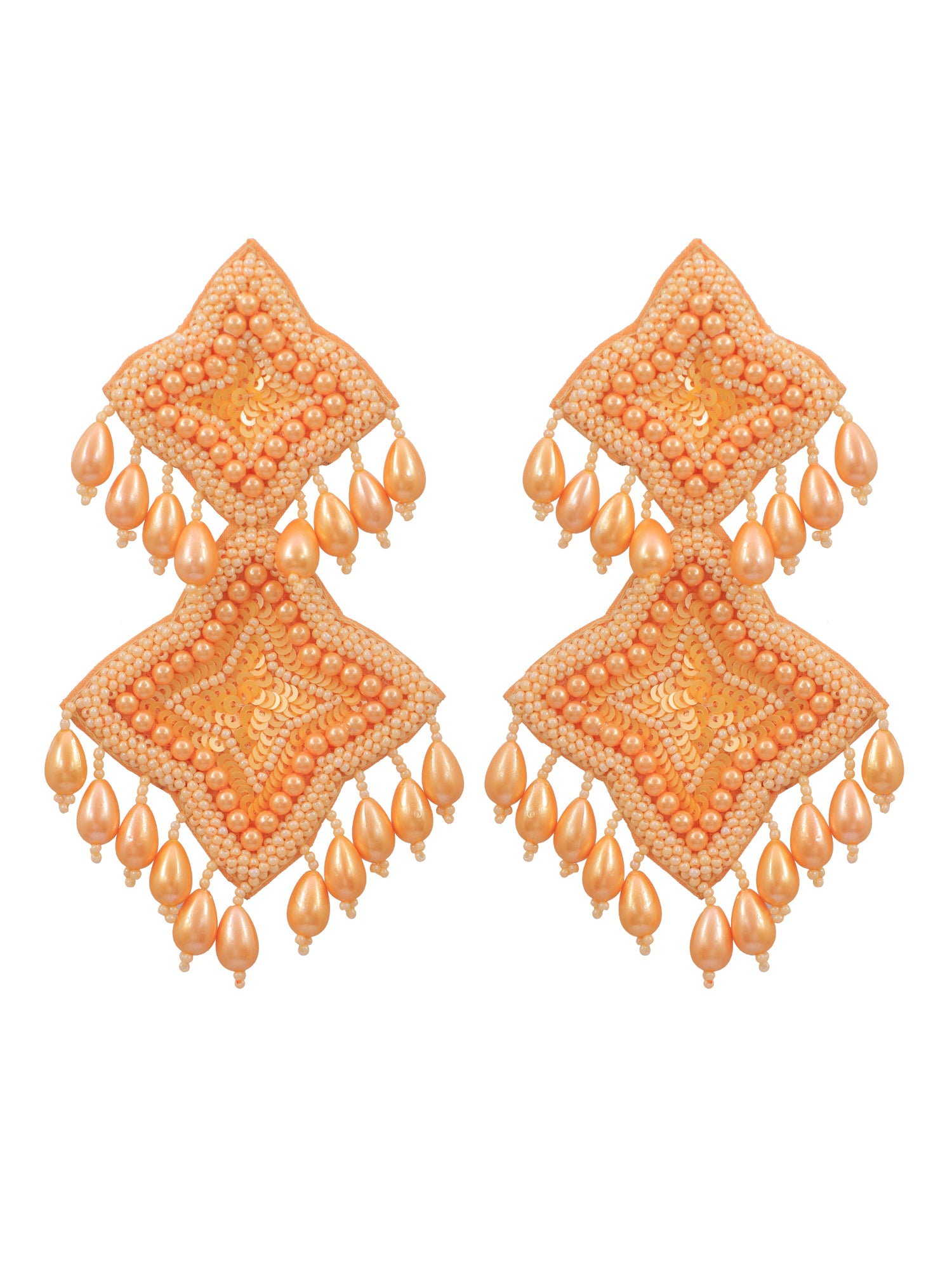 Starlit Aura: Stella Beads Studded Handcrafted Drop Earrings for Traditional & Contemporary Outfits