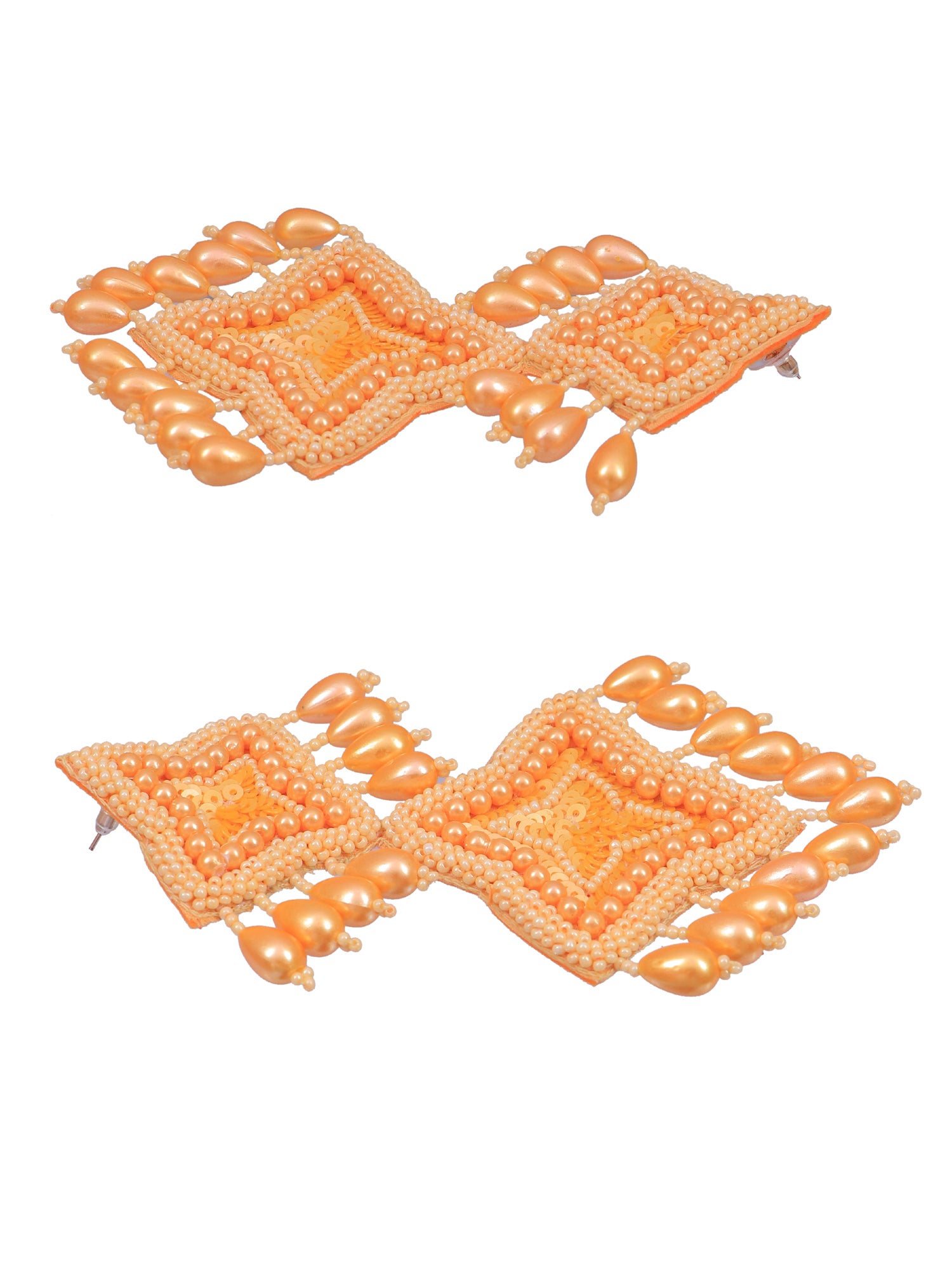 Starlit Aura: Stella Beads Studded Handcrafted Drop Earrings for Traditional & Contemporary Outfits
