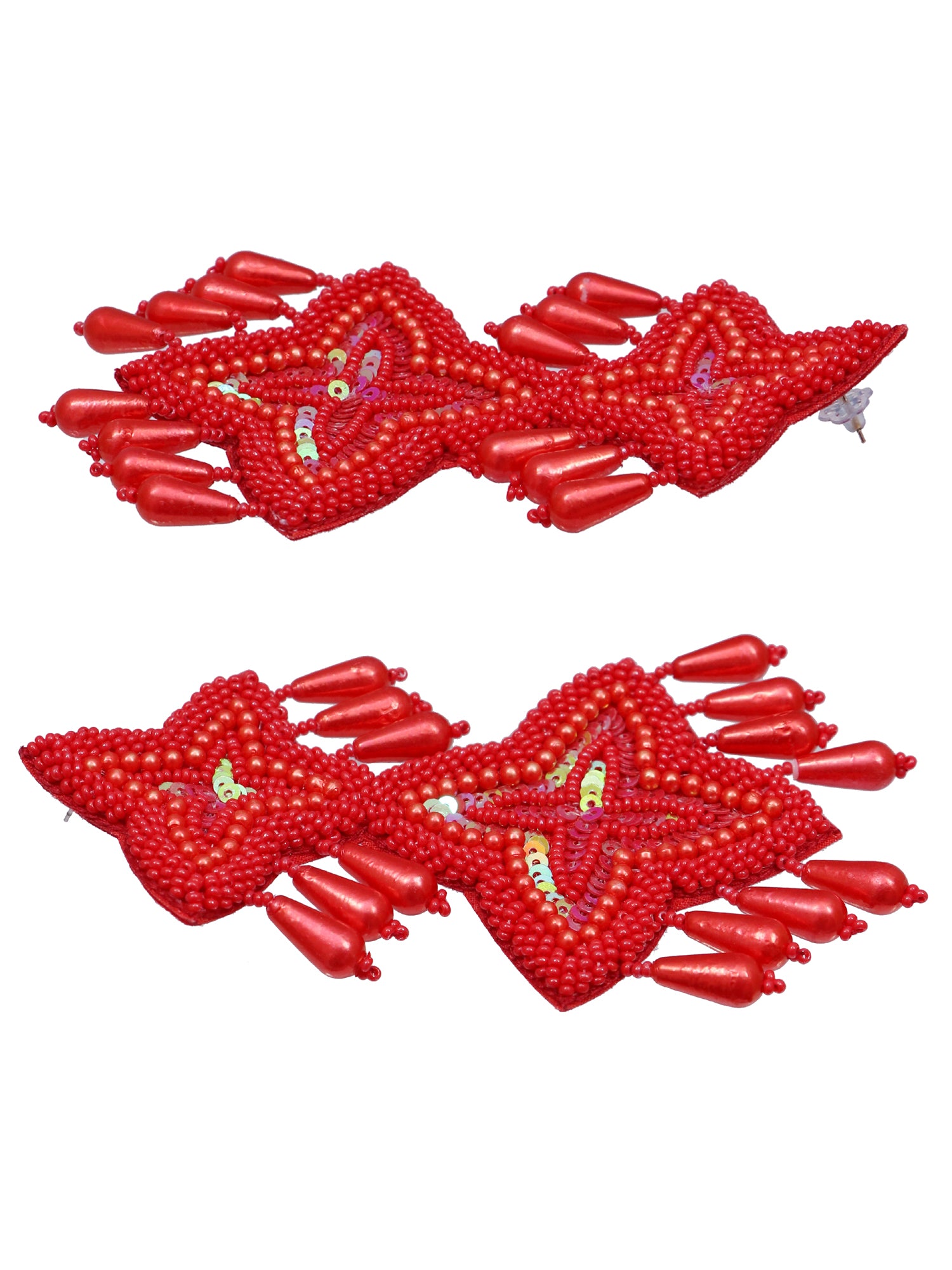 Starlit Aura: Stella Beads Studded Handcrafted Drop Earrings for Traditional & Contemporary Outfits