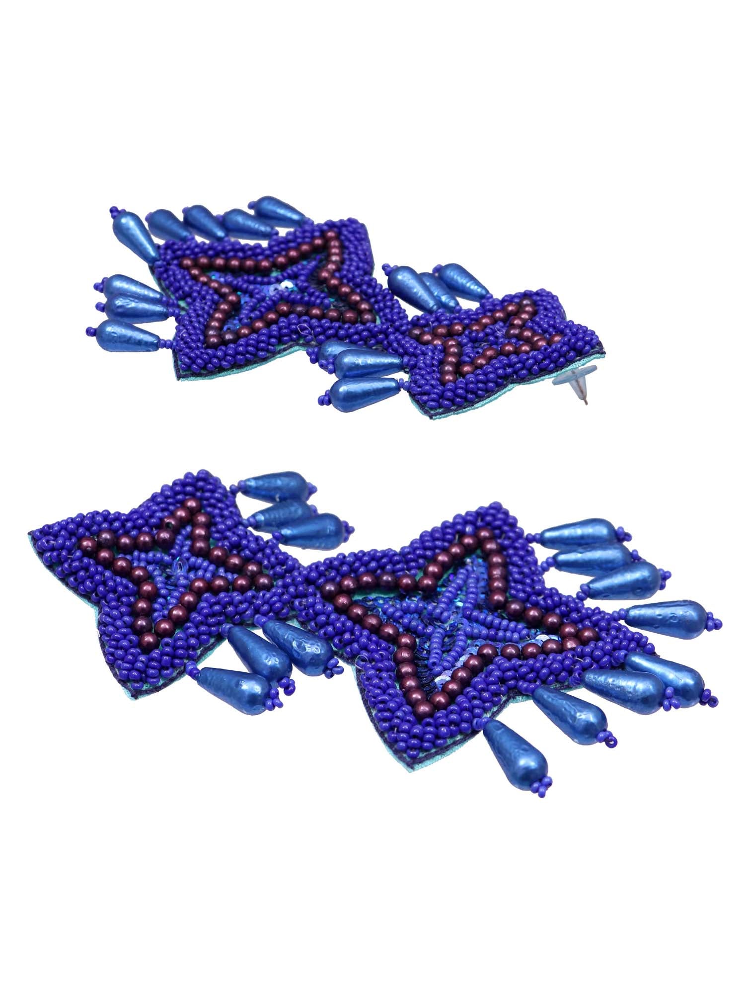Starlit Aura: Stella Beads Studded Handcrafted Drop Earrings for Traditional & Contemporary Outfits