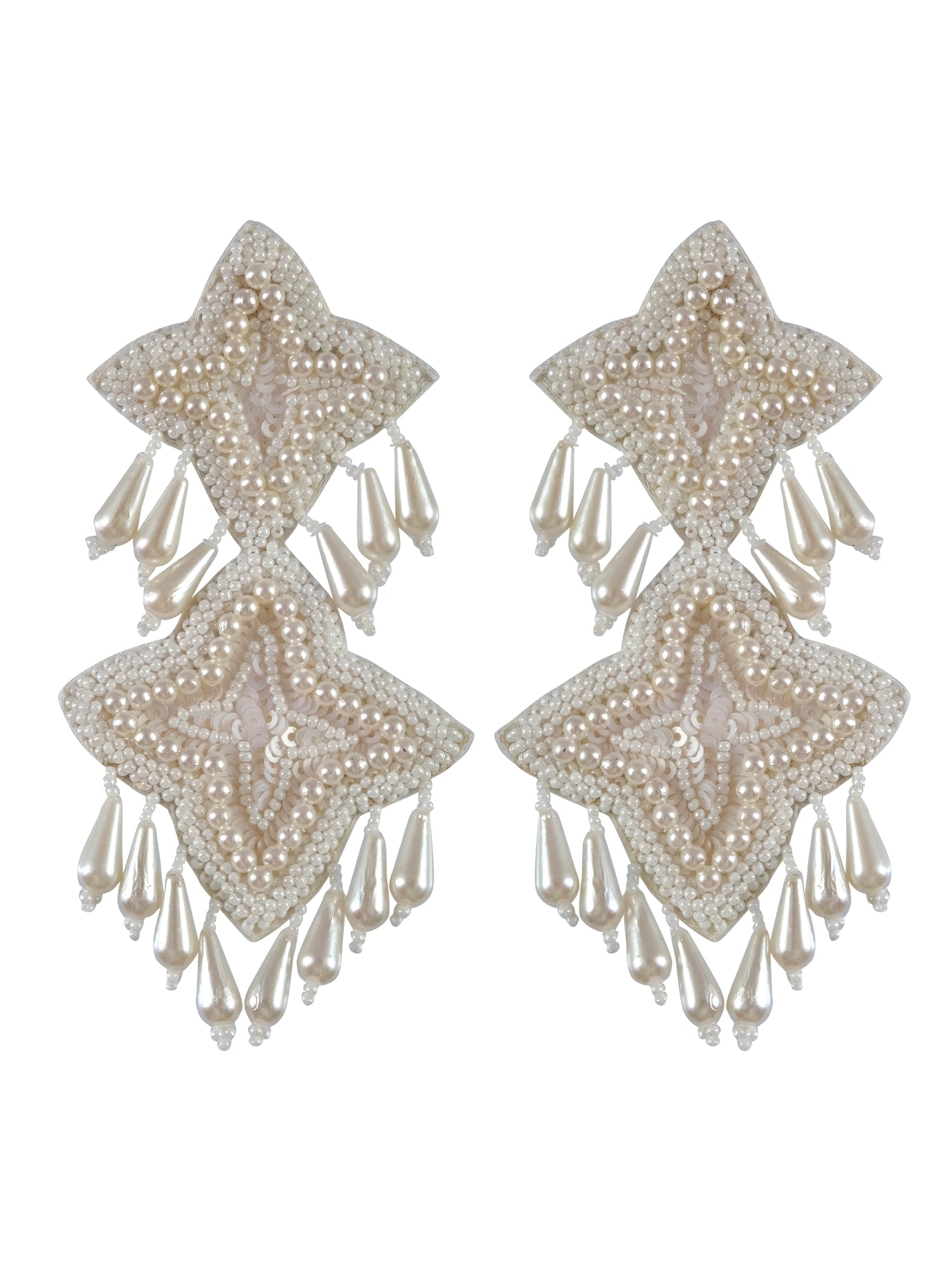 Starlit Aura: Stella Beads Studded Handcrafted Drop Earrings for Traditional & Contemporary Outfits