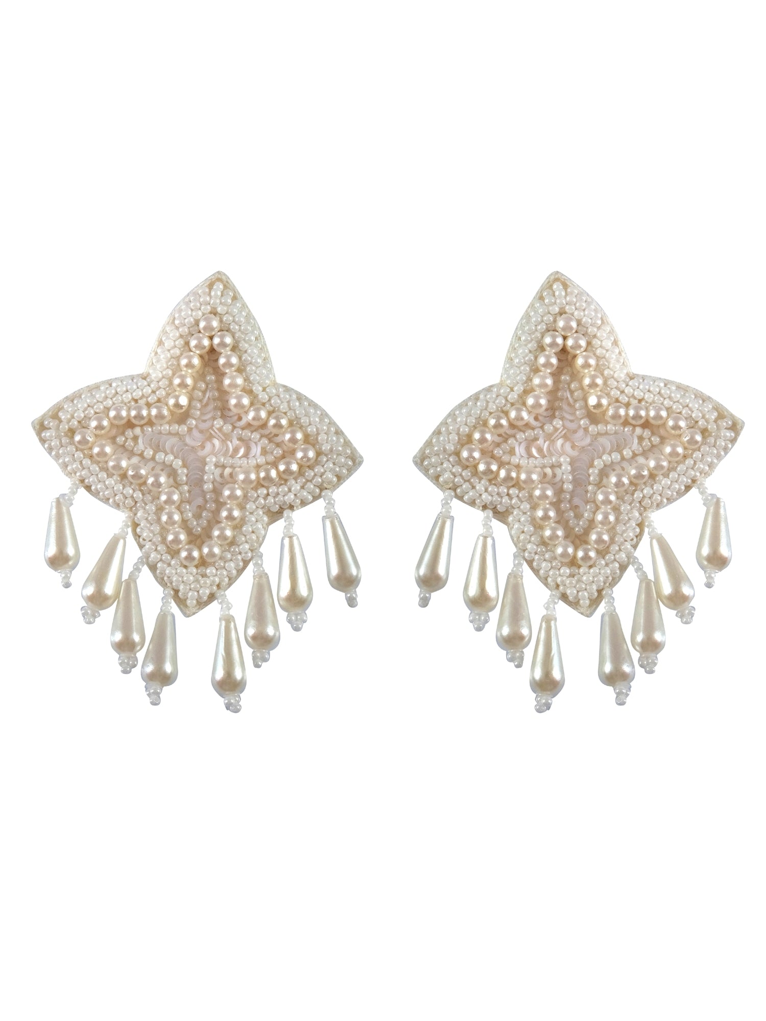 Stella Boho Beaded Stud Earrings- Handmade Statement Stud Earrings for Women