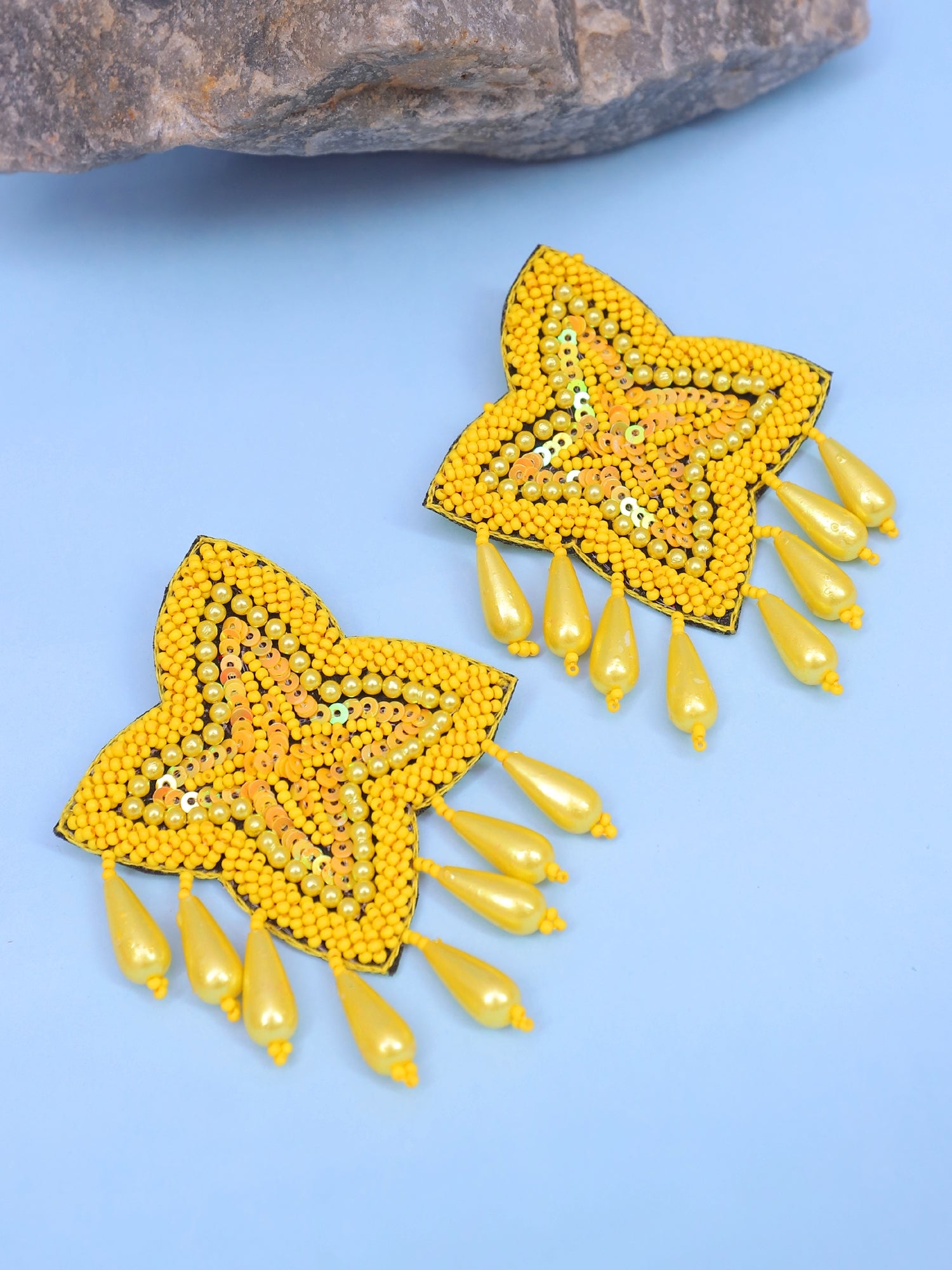 Stella Boho Beaded Stud Earrings- Handmade Statement Stud Earrings for Women