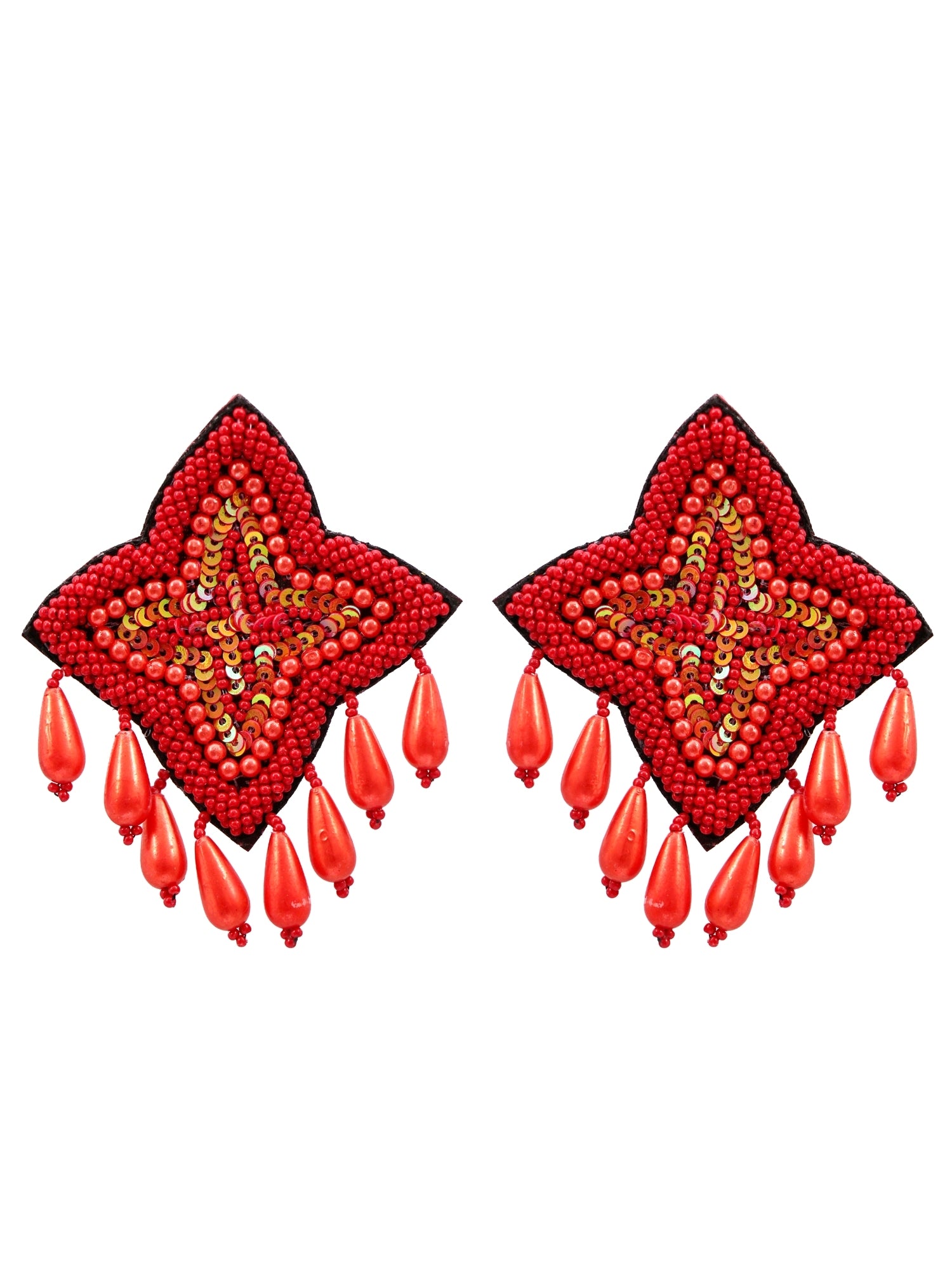 Stella Boho Beaded Stud Earrings- Handmade Statement Stud Earrings for Women