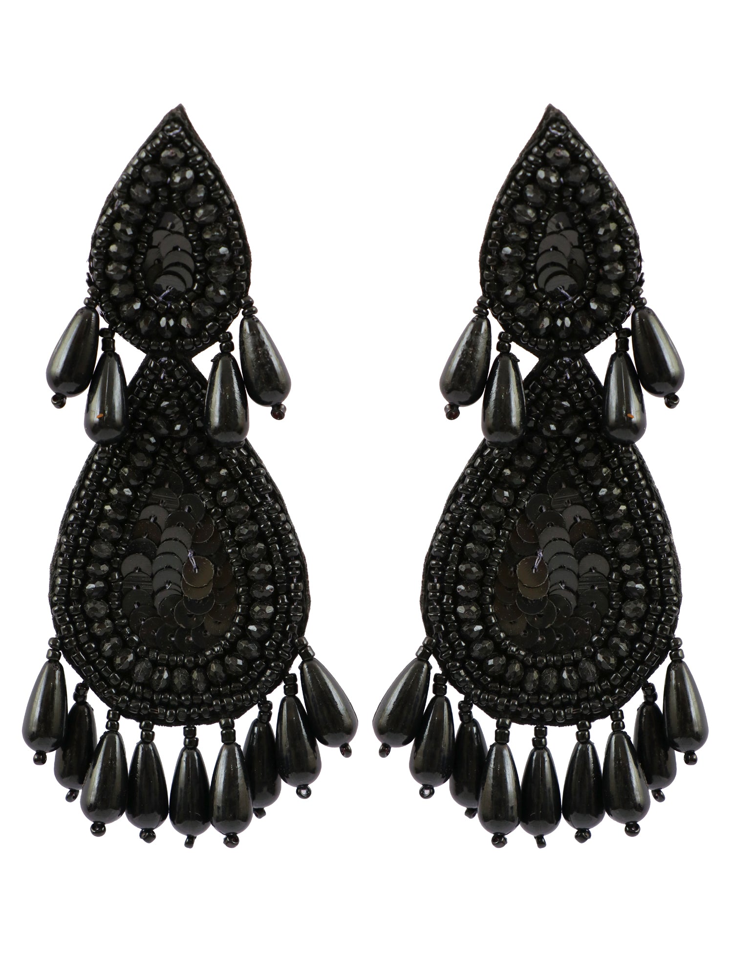 Luxury Defined: Handmade Black Beaded Earrings for Chic Style