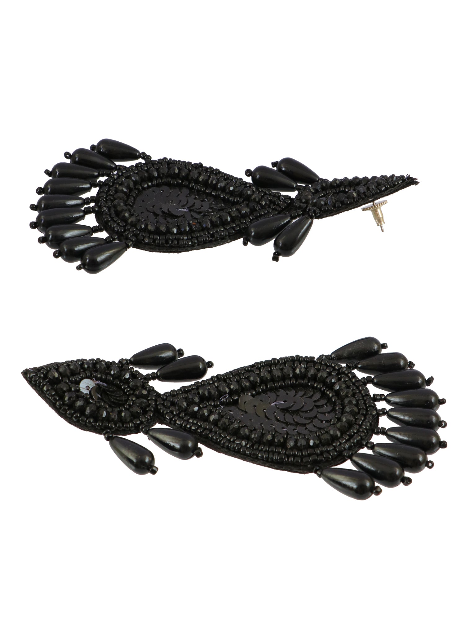 Luxury Defined: Handmade Black Beaded Earrings for Chic Style