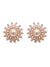 Swadev Rose Gold Plated AD Studded Floral Stud Earrings for Women