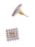 White Gold Diamond Stud Square Shape Earring CFE1723
