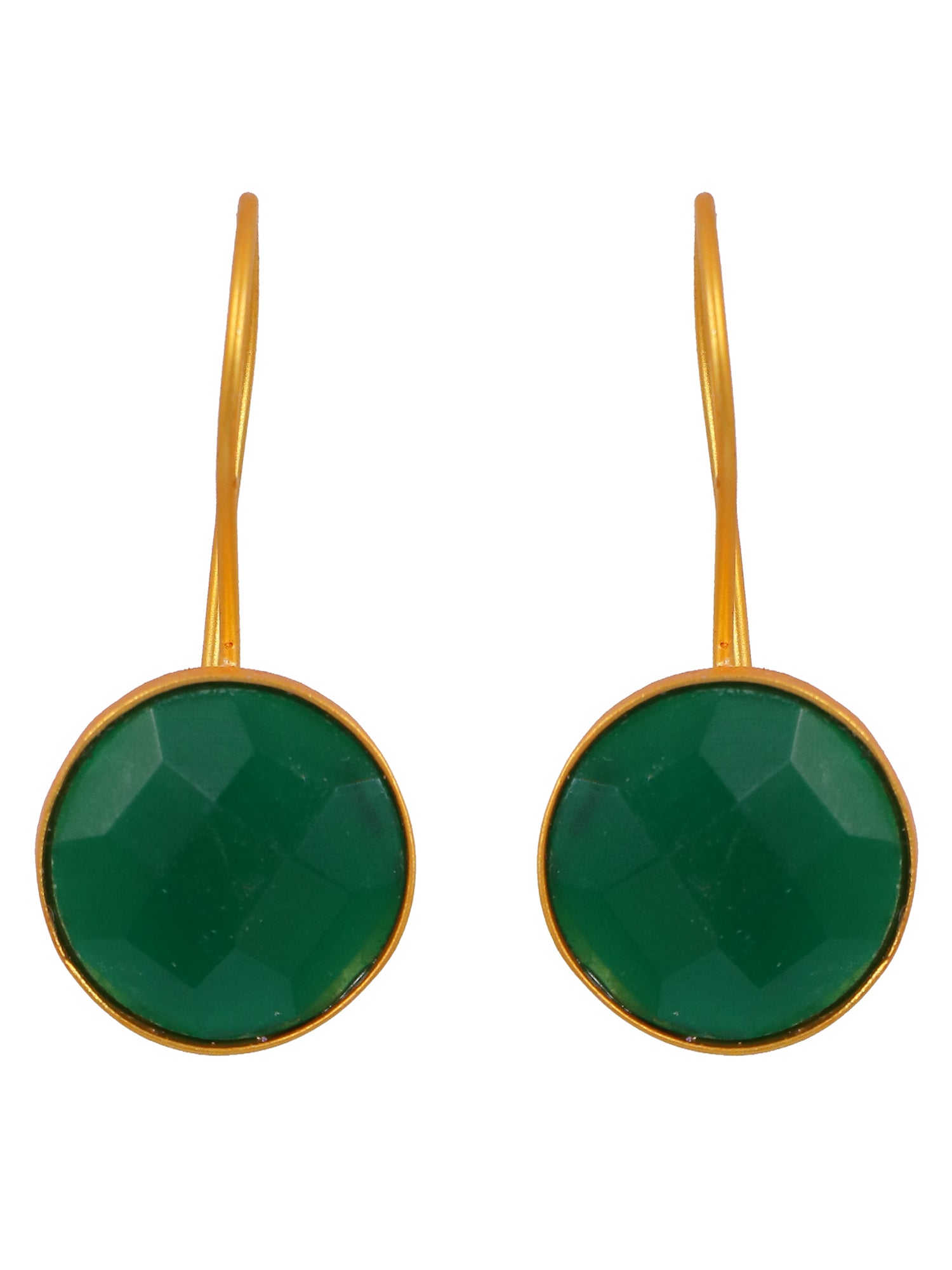 Crunchy Fashion Gold-Plated Faux Stone Dangler Earrings