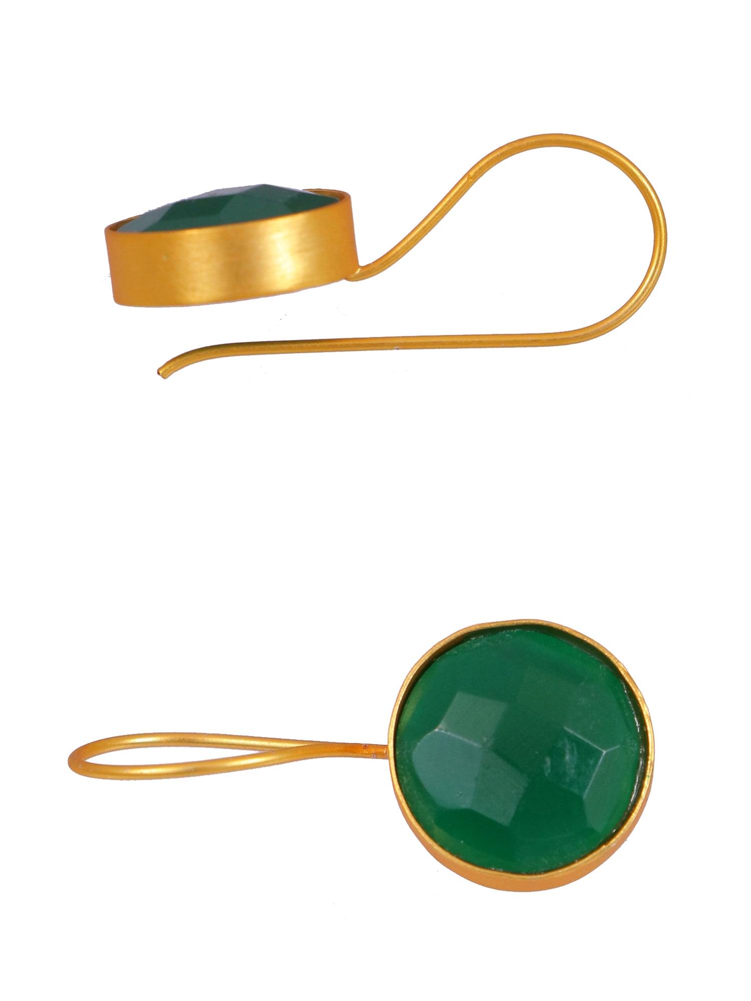 Crunchy Fashion Gold-Plated Faux Stone Dangler Earrings