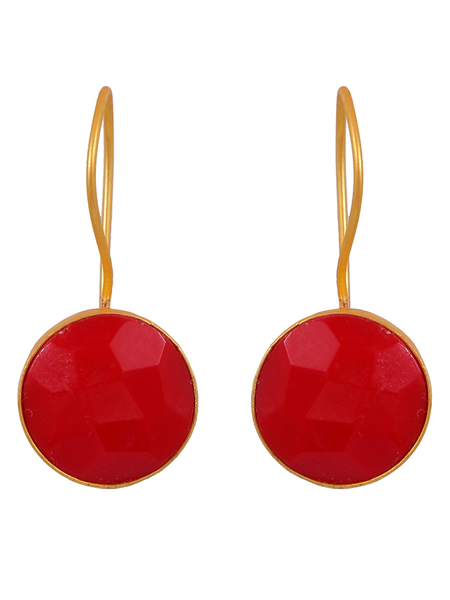 Crunchy Fashion Gold-Plated Faux Stone Dangler Earrings
