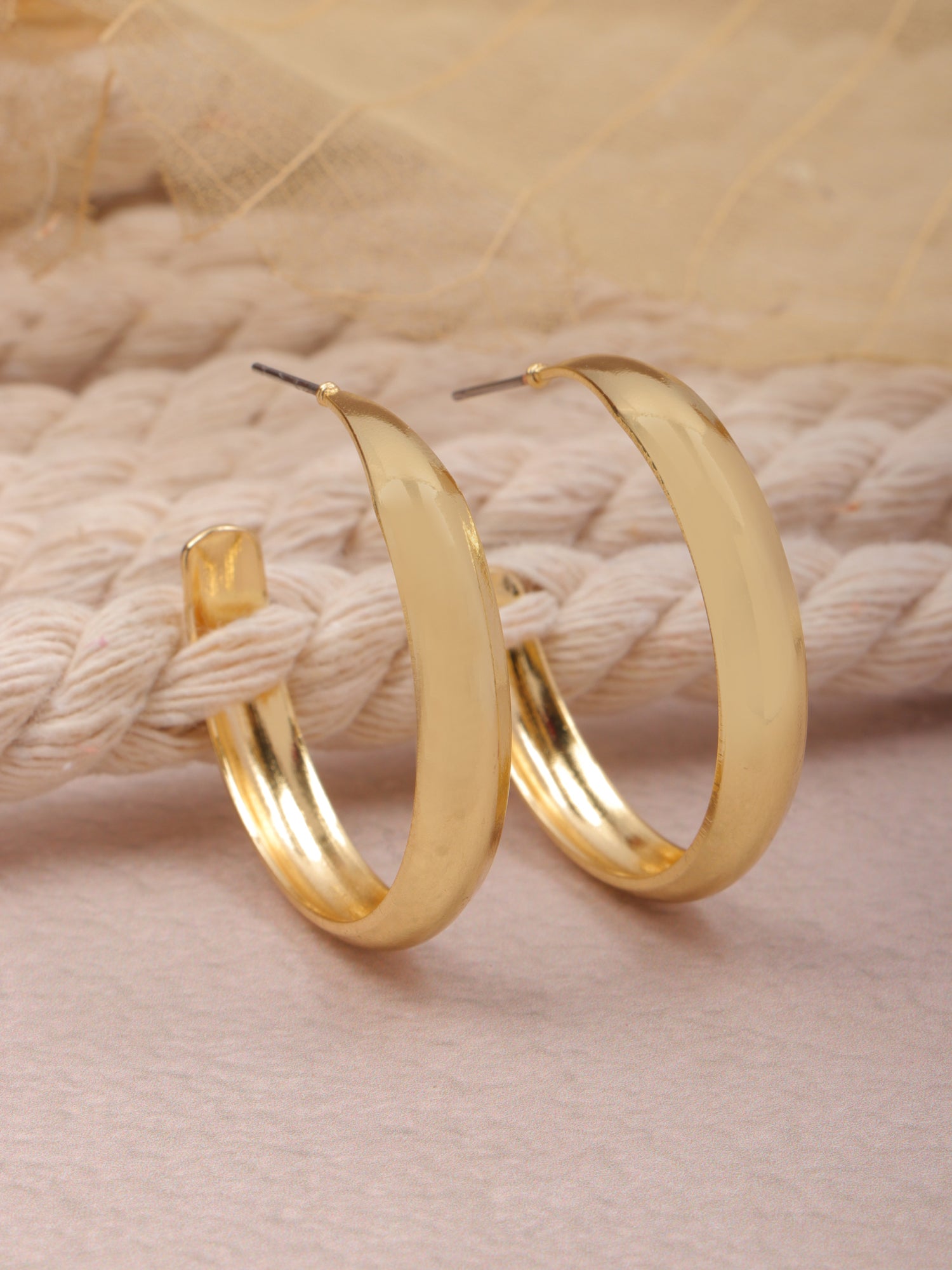 Gold-Plated Half Hoop Earrings for Women & Girls  Anti Tarnish Jewellery