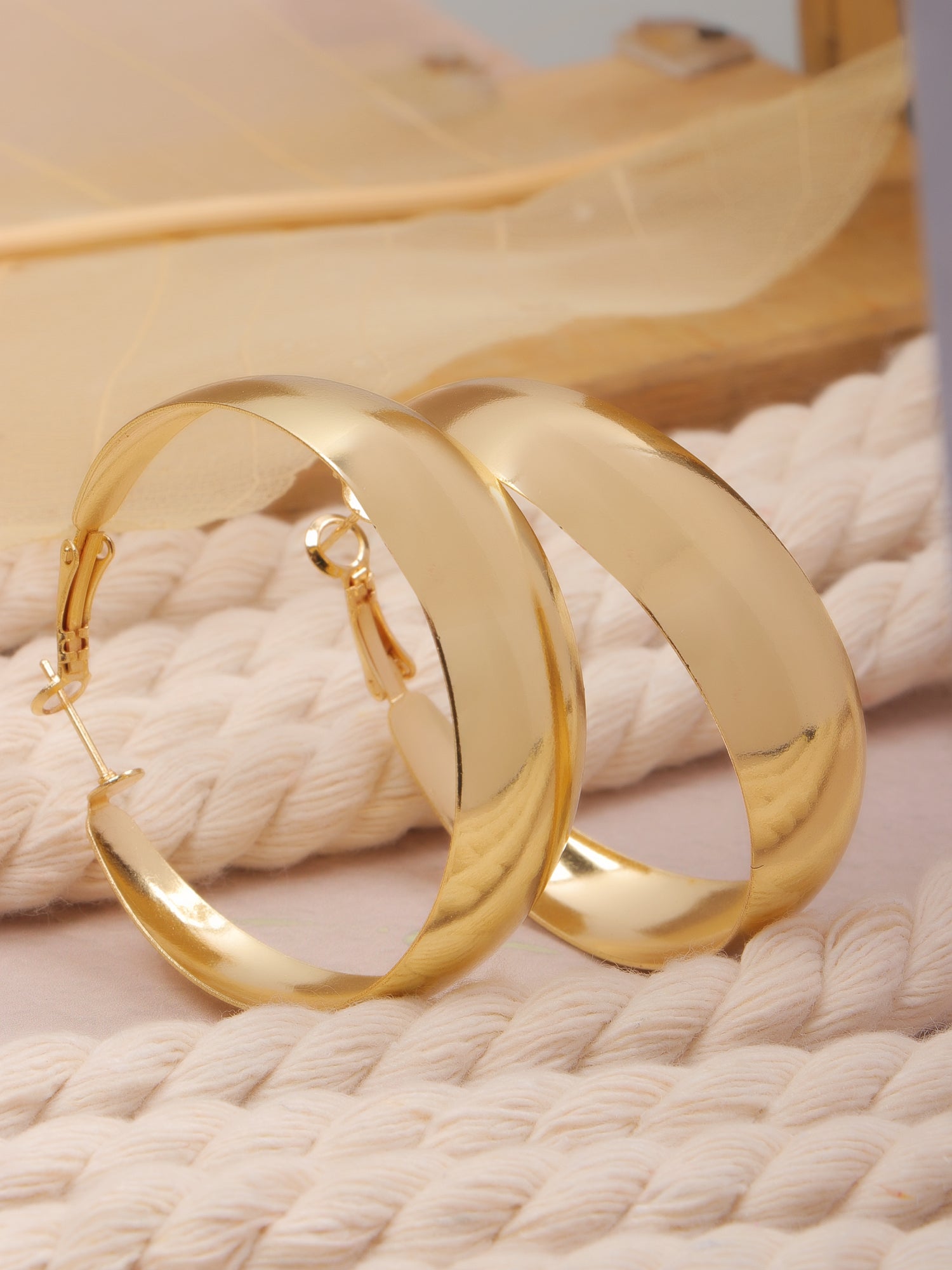 Stylish Gold-Plated Hoop Earrings for Fashionable Women and Girls |Anti Tarnish Jewellery