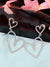 Crunchy Fashion Silver-Plated Hearty Crystal Heart Earring CFE1800