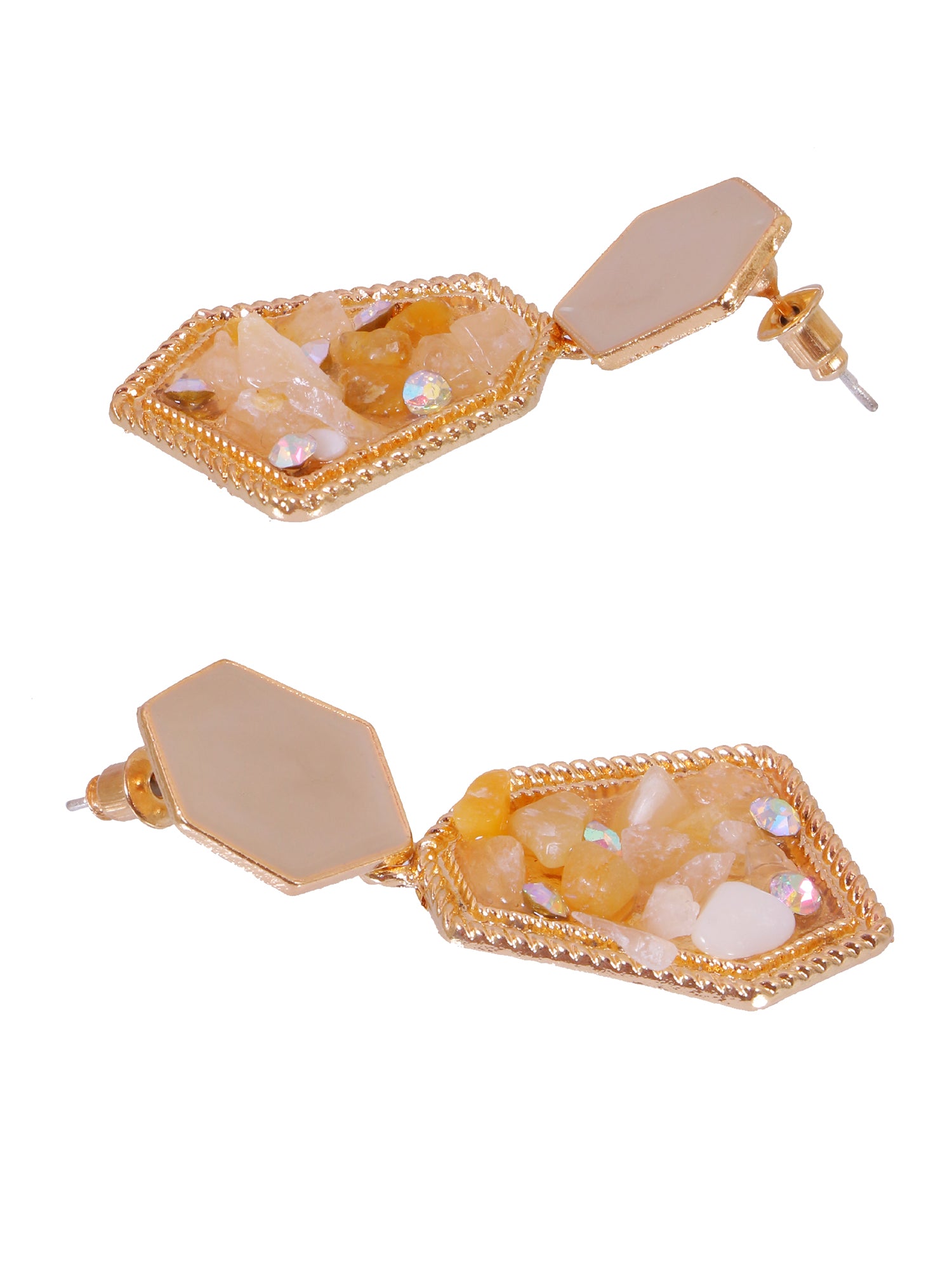 Crunchy Fashion Elegant Crystal & Enameled Dangler Earrings for Women