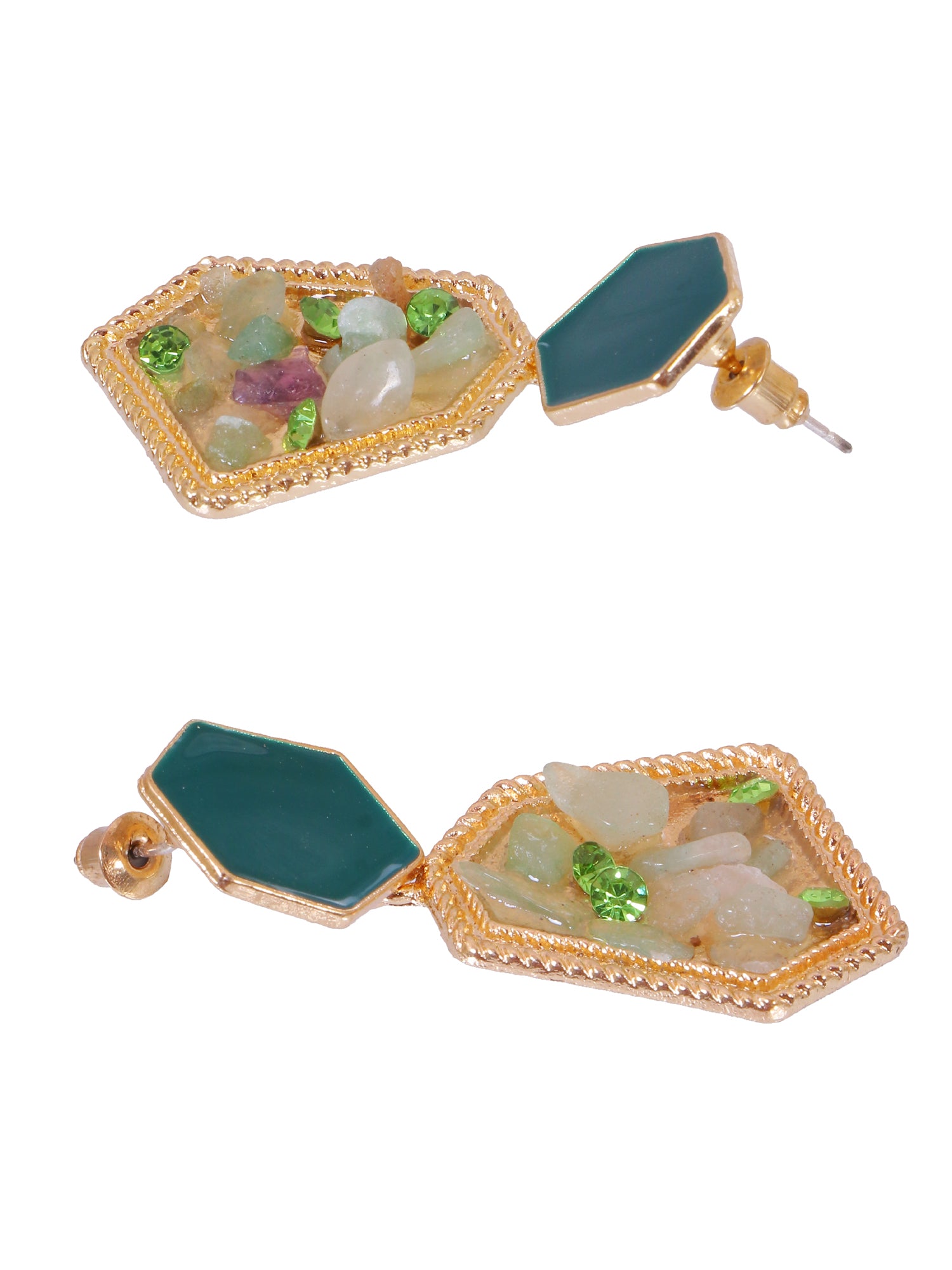 Crunchy Fashion Elegant Crystal & Enameled Dangler Earrings for Women