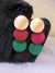 Crunchy Fashion Gold Plated Western 3 Layers Round Multicolor Long Drop & Dangler Earrings CFE1808