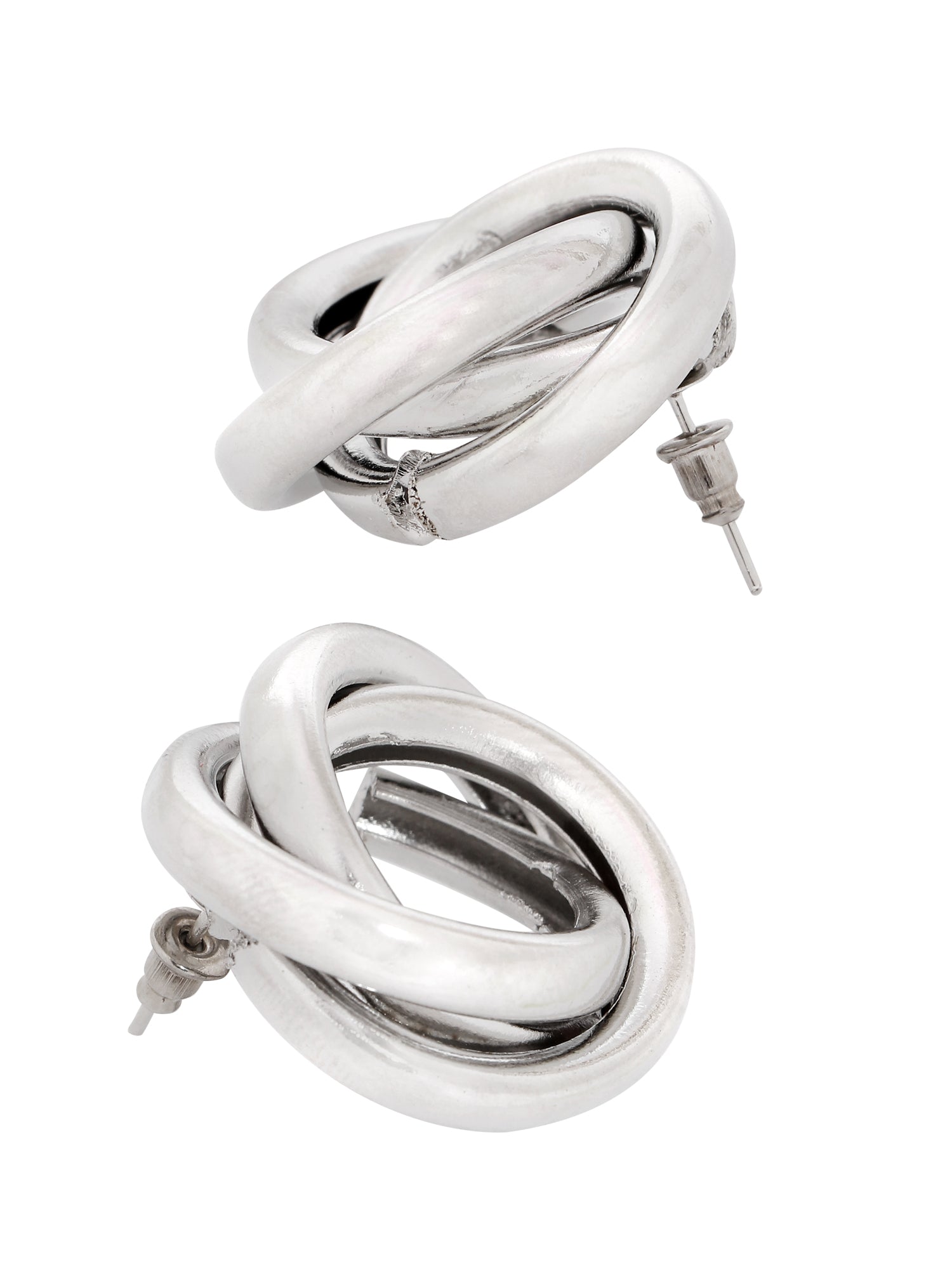 Crunchy Fashion Twisted Circle Statement Stud Earrings