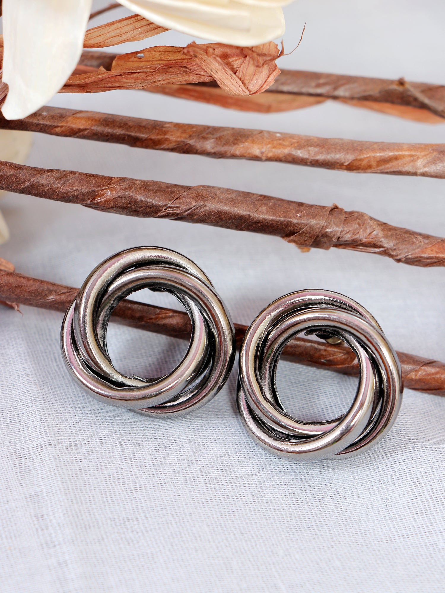 Crunchy Fashion Twisted Circle Statement Stud Earrings