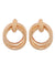 Crunchy Fashion Gold Tone Twisted Hoops Dangler Earring
