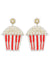 Crunchy Fashion Red & White Beaded Popcorn Tub Earrings CFE1826