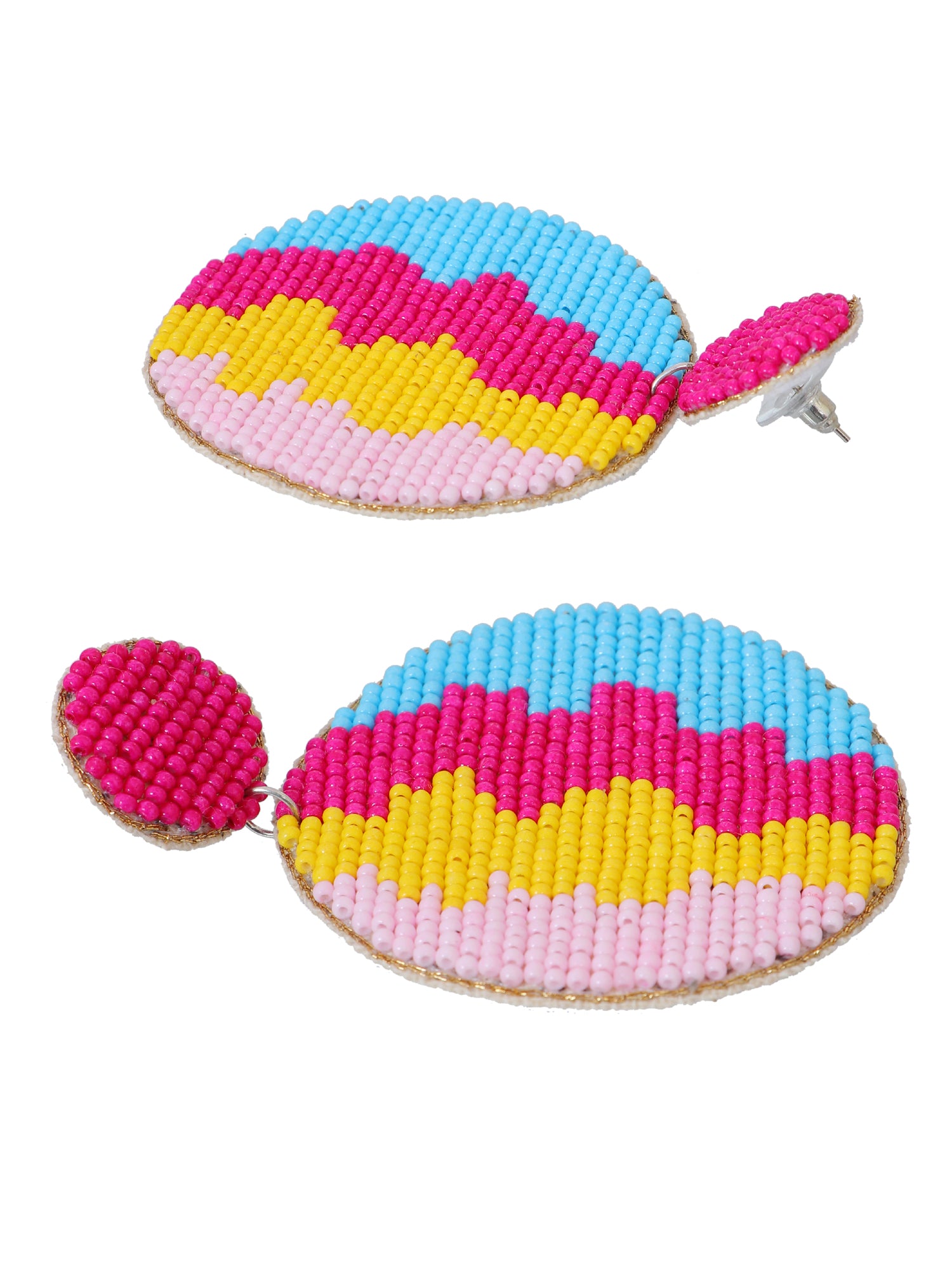 Golden Touch Contemporary Handmade Beaded Drop Earrings for Stylish Women and Girls