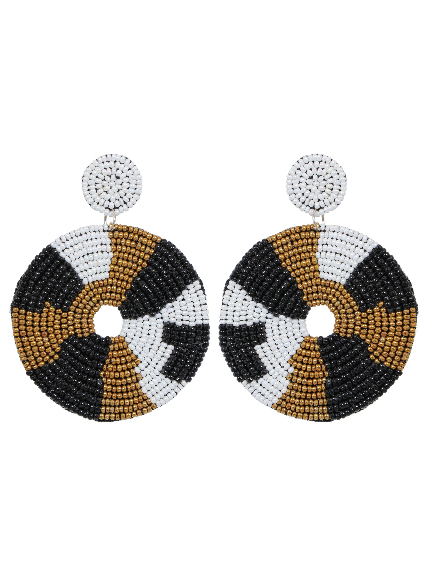 Golden Touch Contemporary Handmade Beaded Drop Earrings for Stylish Women and Girls