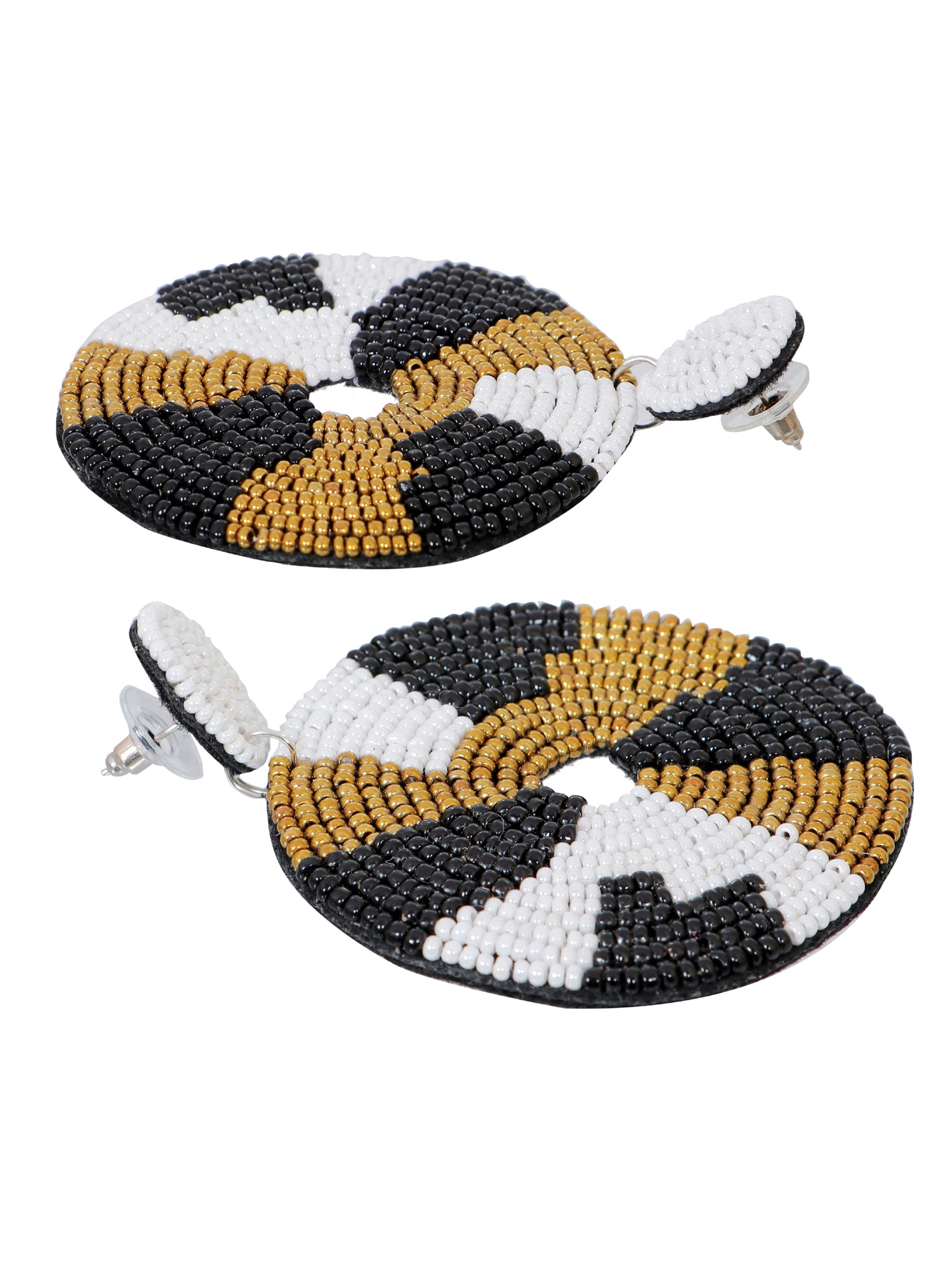 Golden Touch Contemporary Handmade Beaded Drop Earrings for Stylish Women and Girls