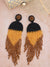 Party Girl Earrings- Bohemian Black Beaded Handmade Statement Tassel Earrings