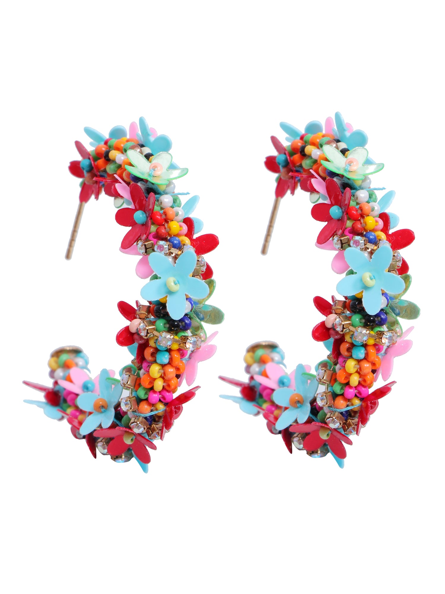 Bella Hoops- Statement Colorful Beaded Handmade Hoop Earring for Women