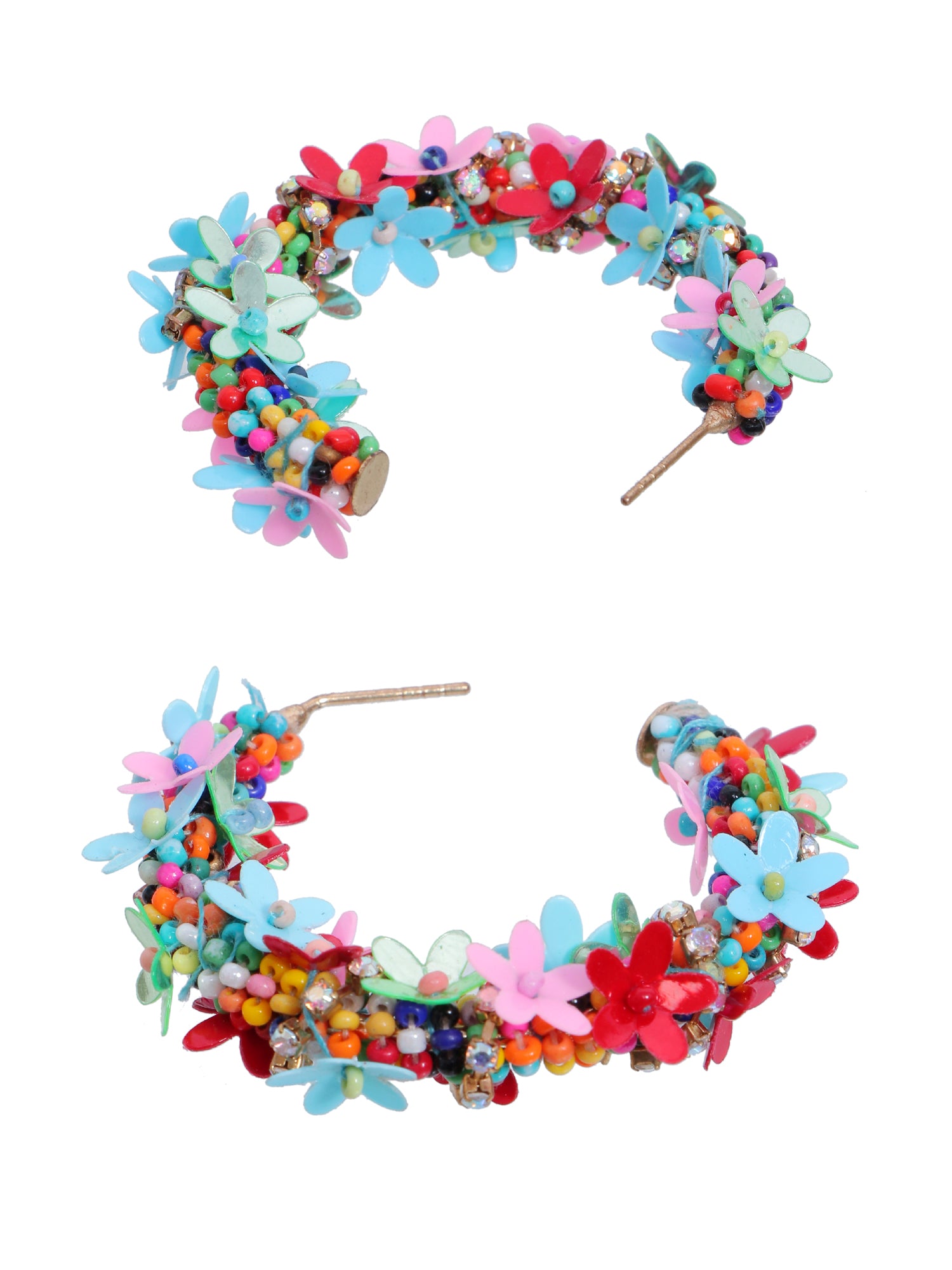 Bella Hoops- Statement Colorful Beaded Handmade Hoop Earring for Women